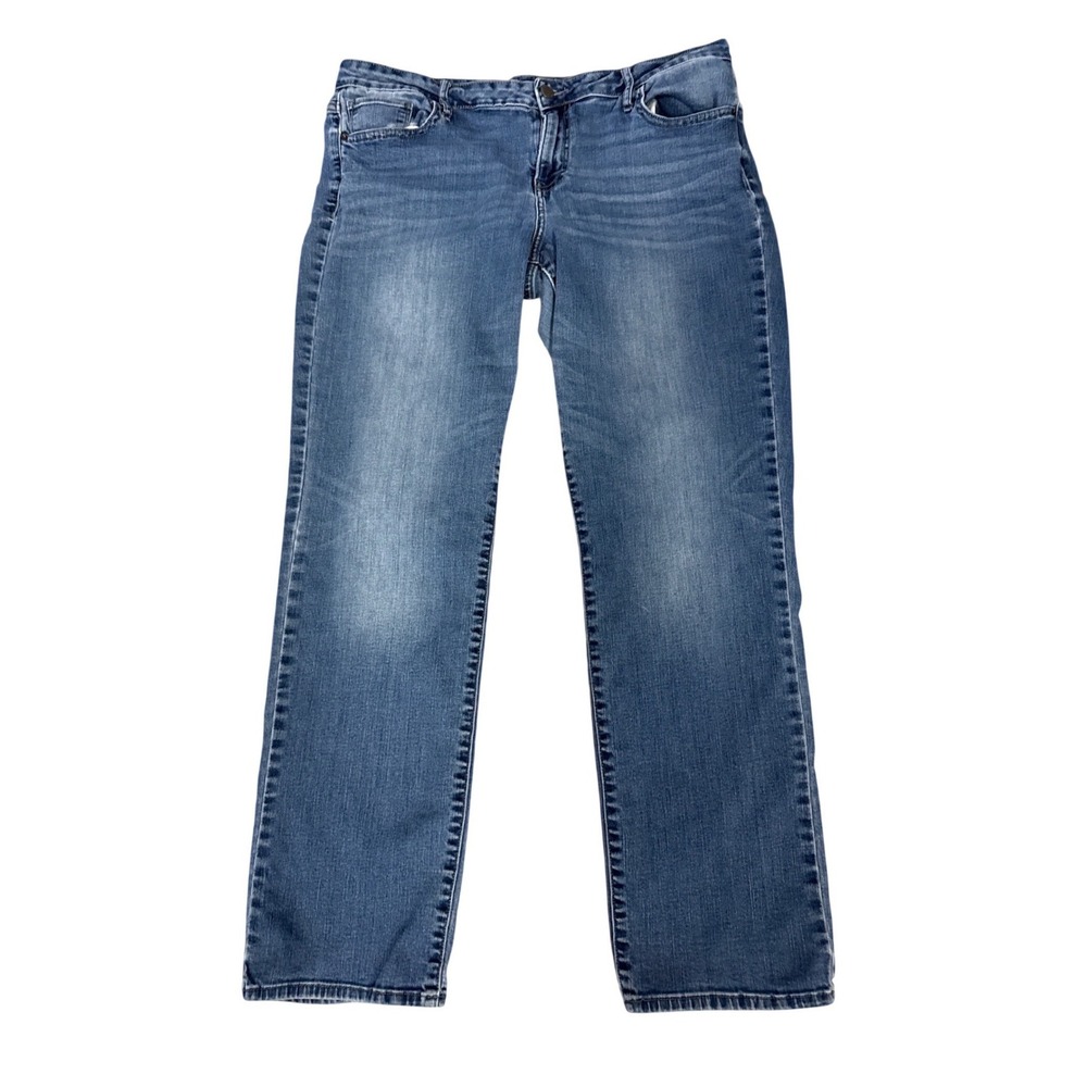 Calvin Klein Jeans Womens Mid Rise Straight Leg Blue Denim Jeans Size 14W 32
